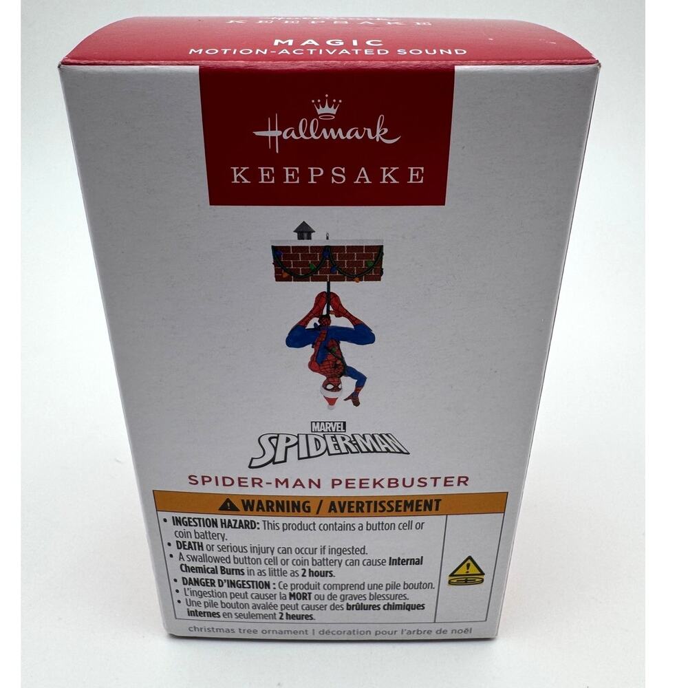 Hallmark Keepsake Ornament 2025 Magic Spiderman Peekbuster Motion Activated